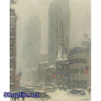 Tranh sơn dầu thành phố mờ ảo